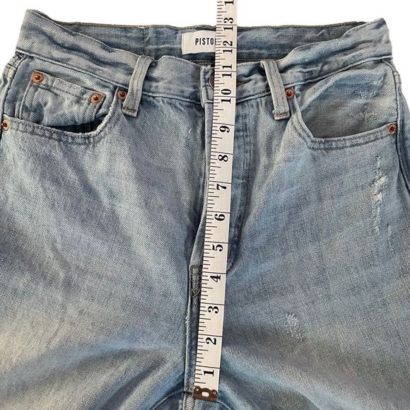 Pistola Cassie Super High Waist Straight Leg Jeans By My Side Light Wash Sz 26 - Picture 12 of 16
